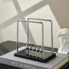 Dekorativa föremål Figurer Creative Newton Cradle Balance Steel Balls Perpetual Motion Collision Ball School Teaching Physics Science Pendulum Home Decor T240