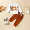 Set di abbigliamento Citgeeautunumn Halloween per bambini piccoli pantaloni set a maniche lunghe lettere stampate elastico abiti da autunno elastico in vita elastico