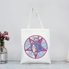 Shopping Bags Ghost Band Aesthetic Grunge Metal Bag Shopper Eco Canvas Cotton Bolsas De Tela Shoping Reusable Sacolas