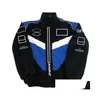 Vêtements de moto F1 Racing Suit Automne / Hiver Team Fly Logo brodé Veste rembourrée en coton Livraison directe Automobiles Motos M DH4P8