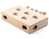 Gato brinquedos sólido brinquedo de madeira quebra-cabeça interativo bater uma toupeira forma hamster caixa engraçada para jogar suprimentos doll6060696