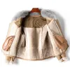 Kleine Menge an Kleidung 2024 Neue integrierte Jacke aus Haining Fox-Schaffell für Damen im Western-Stil mit großem Pelzkragen 968389
