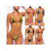 ملابس السباحة النسائية Y VEET Swimsuit Women Micro Bikini Set Thong Swim Suit 2 قطعة للاستحمام السيدات الأخضر Biquini Bathers Drop Deli DHF89