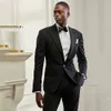Czarne formalne mężczyźni ślubne garnitury groom zużycie 2 sztuki męskie tuexdos dla drużbów oblubieńcy blezer spodnie Terno Masculino 240307