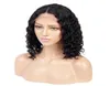 Głęboka fala koronkowa przednie ludzkie włosy Bob peruki Brazylijskie włosy Remy 13x4 Naturalna linia włosów wgłębień krótkie kręcone koronkowe przednie perniki Bob3928375