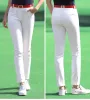 Pantaloni pantaloni da golf per donne studentesse signore estate abbigliamento per golf primaverili indossano slim poliestebile poliestere di colore solido spandex