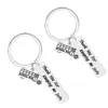 Porte-clés 2pcs Safe Conduite Cadeau Lettre Impression Porte-clés School Bus Pendentif Alliage Anneaux Artisanat Ornements