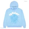 Sudaderas con capucha para hombres Sudaderas 2023 Sky Blue Sp5der 555555 Sudadera con capucha Hombres Mujeres Número de ángel de alta calidad Hojaldre Impresión Gráfica Telaraña Sudaderas 484