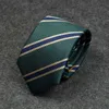 Neck Ties Designer Classic Striped Celebrity Groom Best Man Wedding Tie Mens Formell klädsel Business Trend Real Estate Green Tie Mens XQSB