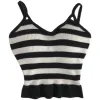 T-Shirt Knitted Camis for Woman Tops for Women Stripes Crop Tops Built in Bra Spaghetti Strap Camisole Female Tank 2022 Droppshipping