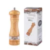 1 Pcs Manual Salt Pepper Wooden Mill Strong With Adjustable Ceramic Grinder Spice Pepper Salt Shaker For Kitchen Cooking Tools 240306