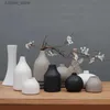 Vases Creative Chinese Black White Ceramic Vase Decor crafts Tabletop Flowerpot Weddings Living Room Home Decoration L240309
