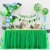 Gonna da tavolo in tulle 14FT Panno tutù verde per tavoli rotondi per feste di compleanno per bambini Decorazioni per la casa di NataleL 14ft H30in 240307