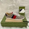 Avec boîte Designer Casual Chaussures Ace Sneakers Low Hommes Femmes Beess Chaussures Haute Qualité Tigre Brodé Noir Blanc Vert Stripes Baskets De Marche