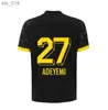 Maillots de football Cub Soccer Jerseys 2024 REYNA Maillot de football DORTMUND Hommes Enfants Spécial Tout noir BENSEBAINI footH240309