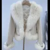 2023 Haining, новое модное женское пальто на гусином пуху с воротником из лисьего меха, темпераментное теплое пальто 293344