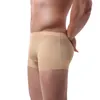 Mutande da uomo boxer in seta ghiacciata tinta unita traspirante boxer intimi comodi mutandine sexy abbigliamento ropa interior hombre