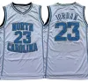 Aangepaste de beste NCAA North Carolina basketbalshirts Tar Heels 23 Michael gestikt Jersey UNC College man zwart wit blauw mannen