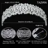 Zirkonia Hochzeit Braut Stirnband Sweet 16 Prinzessin CZ Tiaras und Kronen für Frauen Abschlussball Party Haarschmuck Zubehör 240301