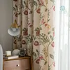 アメリカンリビングカーテン素朴な家の装飾鳥パターンウィンドウトリートメント印刷された寝室ドレープシングルカーテンパネルA312251O