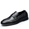 Chaussures décontractées Style britannique pour hommes, mocassins à enfiler en cuir véritable, robe de printemps et d'automne, mode de rue, Business