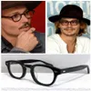 Multi-färg Johnny Depp Retro-Vintage Solglasögon Frame Plain Glasses CART-CARVD 49 46 44 Importerad Plank Round FullRim för recept267D