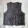 Gilets pour hommes 2024 Hommes Moto Cuir Gilet Punk Style Veste sans manches Riding Biker Col V Gilet Vêtements Noir Streetwear