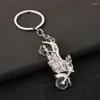 Keychains Fashion Mini 3D Simulation Motorcycle Chain Car Wheel Moving Exquisite Keychain Pendant Mens And Womens Bags Charm Gifts