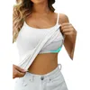 Camisoles débardeurs pour femmes avec étagère intégrée soutien-gorge débardeur bretelles Spaghetti réglables doux extensible 100 pour cent couverture en coton