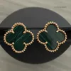 Van Klavertje Vier Oorbellen Cleef Designer Clover Studs Earring Vintage Klavertje Vier Charm Stud Oorbellen Terug MotherofPearl Roestvrij Staal Gouden Studs Agaat f