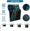 Bordduk Marble Peacock Blue Linen Runners Modern Minimalist Black Gold Runner Holiday Dresser Scarves Dining Decor