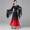 Stage Wear Two Color Long Sleeve Lotus Design Female Latin Dance Dress For Women Samba Ballroom Dancewear Costumes NY23 AS7168