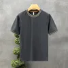 T-shirts pour hommes 2024 Été Contraste Couleur T-shirt à manches courtes Hommes Tendance coréenne Style Lâche Manches courtes Tops Vêtements masculins Q57