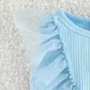 Robes de fille Baby Princess Robe Ruffle Sleeveless Button Front 3D Butterfly Tulle Toddler Party Summer Gift