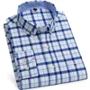 100% Pure Cotton Oxford -skjortor för män långärmad rutig skjorta randig manlig skjorta BusinessTartan röd skjorta män designer skjortor 240307