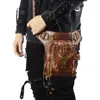 Marsupi Retro SteamPunk Borsa in pelle Serpentine Crossbody Rock Uomo Donna Gothic Nero Marsupi Moda Moto Leg208W