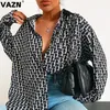 Vrouwen Blouses VAZN 2024 Collectie Sexy Club Verjaardag Volledige Mouw Kleding Zomer Gestreepte Nieuwigheid Stijl Slanke Shirts