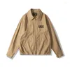 Kurtki polowe jesienne kurtka turystyczna men list haftowy vintage wojskowy swobodny amekaji bawełniany retro retro coats streetwear