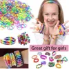 Giochi di società 600/1200 pezzi Elastici Ricarica Giocattoli Colori assortiti Telaio Collana Bracciale Fai da te Tessitura Arte Artigianato Kit Bambini Regali di compleanno per bambini