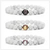 Strand 10sts Copper Baseball White Howlite Stone Beads Armband Buddha Sport Energy Reki Yoga Jewelry265p