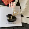 Collier de perles à la mode, classique, cœur noir, collection C, estampillé, collier de perles