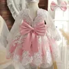 Robes de baptême de Noël pour bébés filles dentelle princesse 1ère année robe de mariée de fête d'anniversaire né enfants robe de baptême 240226