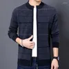 Camisolas masculinas Homens Lã Extra Grosso Cardian 2024 Outono Inverno Malha Pura Manga Longa Homem Zippers Jumper Sweater Casacos