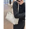 Andiamo Totes Kapazitätstasche Tasche Große Schulter Taschenega Schnalle Crossbody Taschen gewebter Designer Handtasche Ost/West Seil Veneeta Single Metal Echtes Lederurh