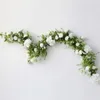 Fleurs décoratives vert Eucalyptus feuille de saule blanc Rose marguerite Arrangement Floral mariage toile de fond arc décor fleur rangée fête suspendus
