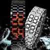 أزياء رجال مشاهدة رجال الساعات الكاملة المعادن الرقمية الرسغية الساموراي LED RED For Men Boy Sport Watches Simple Watches Relogio Massulino1242a