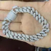 Customizable Cuban Link Bracelet 925 Sterling Silver Iced Out Moissanite Diamond Hiphop 8mm