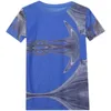 Camisetas para mujer 40-80kg estampado de moda malla femenina cuello redondo manga corta camiseta azul Top mujer elástica camiseta delgada