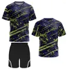 Herrspårspoler Polo Badminton T-shirt och shorts Set Tennis Table Training Wear Summer Outdoor Running Sweatshirt Breattable Light