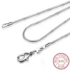 Correntes 1mm 2mm Original Silver Snake Chain Colar para Mulher Homens 16-24 polegadas Long Declaração Jóias Whole314A